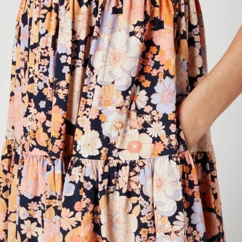 Free People Park Slope Floral Cotton Maxi Dress. OVERSIZED** US M - Picture 8 of 10